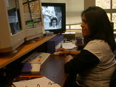 Rachen Nez at an editing station.